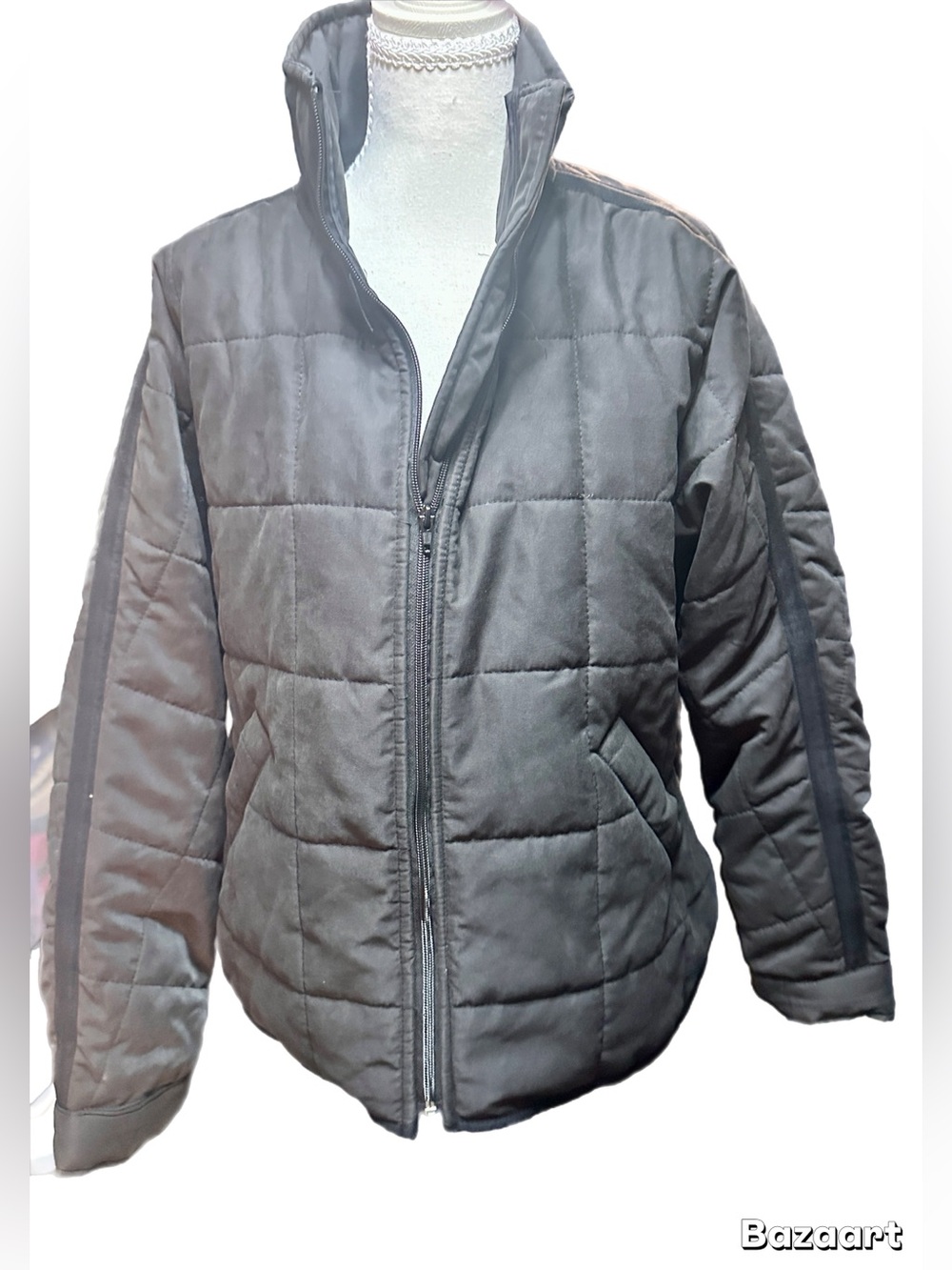 HYFVE Men's Charcoal Quilted Puffer Jacket